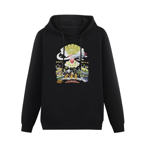 realx Green Day Band Dookie Hoody Funny Cotton Hoodie Vintage Gift For Men Black S
