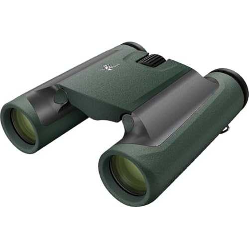 SWAROVSKI OPTIK 8x25 CL Pocket Binoculars with Twist-in Eyecups and Large Field of View (Green, Wild Nature Field Bag)