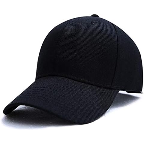 FISHSHOP Baseball Cap Plain Snapbacks Sports Casual Sun Visor Baseball Hat Sun Protective Golf Caps Sports Casual Cotton Light Weight Unisex Adjustable Golf Hats (Black) Cover