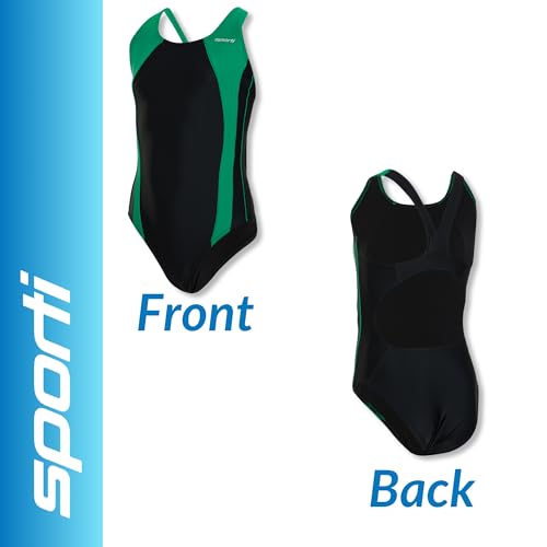 Image of Sporti Wide Strap Athletic One Piece Swimsuit for Women - Graphic Design Pattern - Swim Team Bathing Swimsuit for Competiton