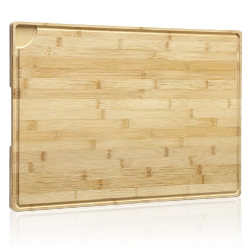 Tabla de cortar rectangular grande de bambú 24x16 pulgadas miniatura 1