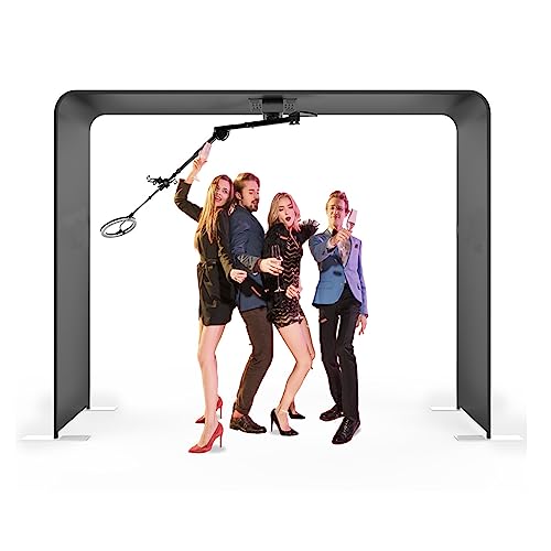 MWE Sky Overhead 360 Photo Booth for Big Parties with Software APP Remote Control Rotating 360-Degree Full Body Spin with Ring Light and Stand for up to 15 People (Booth+Arm)