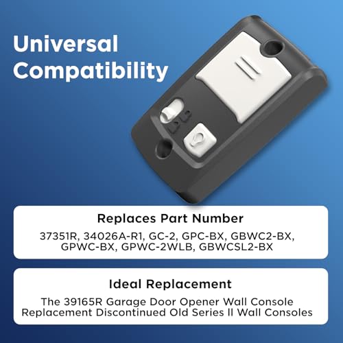 Image of 39165R Garage Door Opener Wall Console Compatible with Genie Series II Openers, Sure Lock + Light Control Wired Keypad, Replaces GBWCSL2-BX, 37351R, 34026A-R1, GPWC-BX (2 Pack)