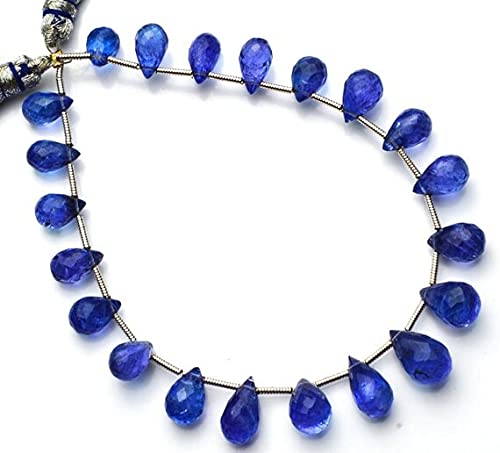 Tanzanite véritable en fil de briolettes facettées 6x9-7x12mm pour bijoux