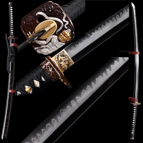 HERO SWORD Advanced Nugui Polishing Shura Sabre Razor Sharp Clay Tempered T10 Steel Katana Real Hamon Razor Sharp Samurai Sword Authentic Japanese Knives Combat Ready