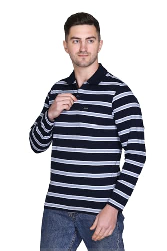 Image of Full Sleeve Polo T Shirt for Men Cotton with Pocket and Collar - Regular Fit Tshirt