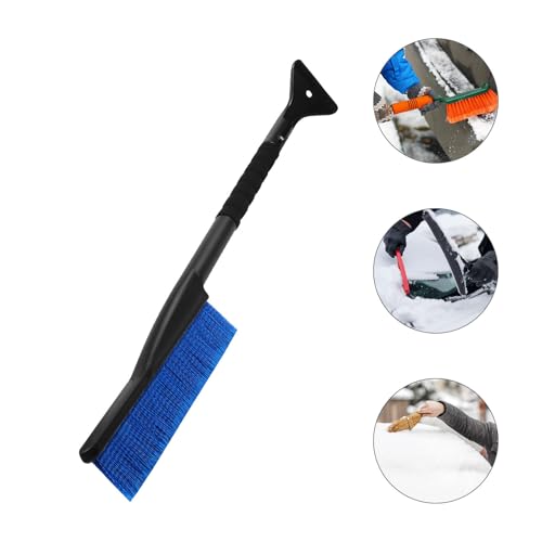 Cepillo para nieve y raspador de hielo para coche con cabezal de PP azul antiarañazos 6