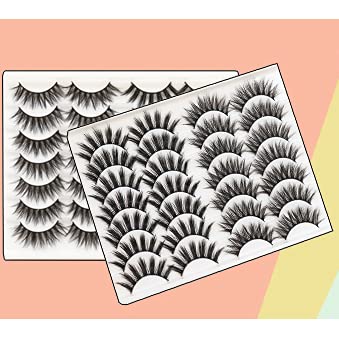 Veleasha False Eyelashes Natural Full Fluffy Fake Eyelashes Dramatic Wispy Faux Mink Lashes 14 Pairs 2 Styles Pack #TOP5