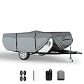 DikaSun Pop Up Camper Cover 12'-14', 7 Layers Waterproof Pop-up Trailer Cover Anti-UV Folding Camper RV Cover for Motor Home