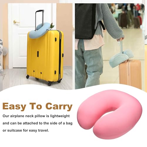 Almohada de viaje en forma de U 28 cm rosa miniatura 7
