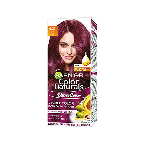 Image of Garnier Color Naturals Creme Riche Hair Color, 765 Raspberry Red, 55ml + 50g and Garnier Color Naturals Creme Riche Hair Color, Plum Red, 55ml + 50g