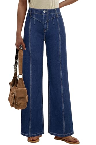 Womens Wide Leg Jeans High Waisted Baggy Jean Fashion Stretch Jeans for Women Trendy Slim Butt Lift...