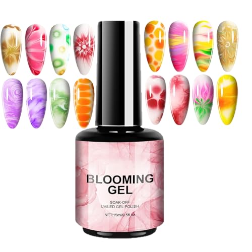 Esmalte en gel decorativo en flores, color brillante UV | Gel de base fuerte de 15 ml, uñas elegantes para novia, esposa, amiga, hermana, niña
