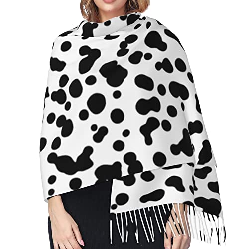 MENRIAOV Dalmatian Dog Print Fashion Tassel Scarf For Women Scarves Shawl Wrap Scarf For Holiday Festival3