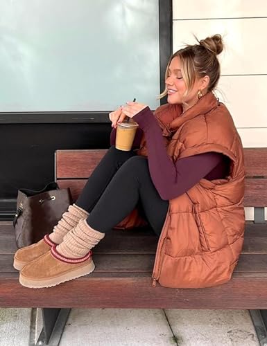 InterNos Womens Winter Puffer Vest Zip Up Stand Collar Sleeveless Padded Gilet Puffy Jacket2