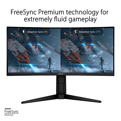 Asus Tuf Gaming 30” 21:9 1080P Ultrawide Curved Hdr Monitor (Vg30Vql1A) - Wfhd (2560 X 1080), 200Hz (Supports 144Hz), 1Ms, Extreme Low Motion Blur, Freesync Premium, Eye Care, Displayport, Hdmi #TOP4