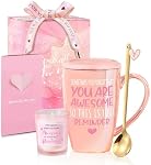Thank You Cadeaux pour Femmes Rose Céramique Café Mug Anniversaire Cadeaux d'amitié pour Femmes Tea Cup Cadeaux de Noël Cadeaux inspirants pour les femmes Meilleures amies Sœur maman Femme Bestie Cadeau Femme