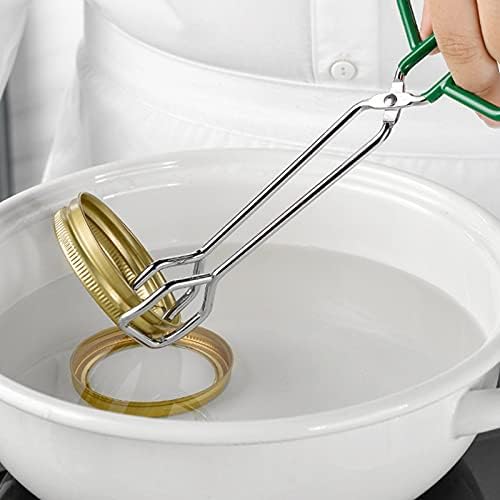 7 Pcs Canning Tool Set, Stainless Steel Canning Essentials Boxed Set with Rubber Grip Handle, Canning Supplies Starter Kit, Jam Making Equipment Kit for Canning Lids, Transferring All Foods (Green)