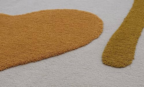 Image of Hand Made Tufted Carpet Fine Wool Floral Design Non Slip Area Rug for Your Home Weight- |20 Pound|Size-5x7 Feet (60x84 Inch)