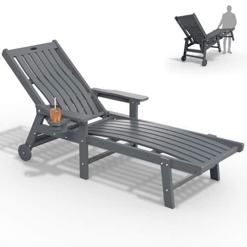 THOEOE Patio Chaise Lounge Chair, Oversized Lounge Chair Outdoor with