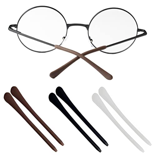 WEIESCIE Lot de 3 paires de embouts de lunettes en silicone pour pieds fins en métal doux et léger, durable et antidérapant Cover