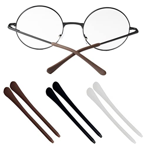 WEIESCIE 3 pares de fundas de silicona para brazos de gafas, fundas de silicona antideslizantes, , para patas de gafas de sol de metal fino