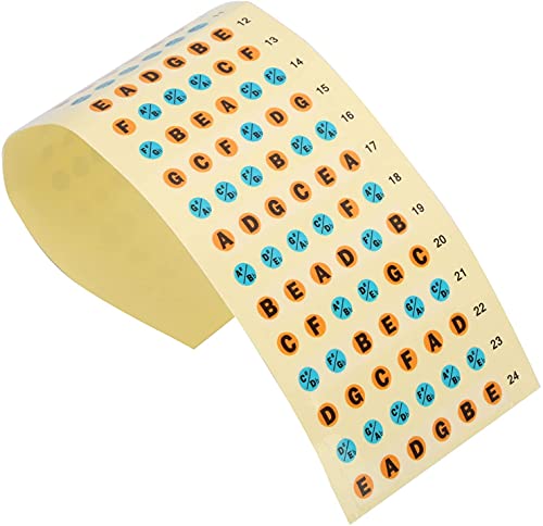 Pegatinas de mango de guitarra Pegatinas de notas de guitarra multicolores aprender pestañas de guitarra pegatina 4 piezas. Operación fácil