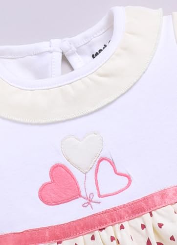 Image of Smart Baby Cotton Frock Set for Baby Girl - Stylish Soft Dress with Bloomer & Headband | 9-12 Months | Mint and White | Pack of 1