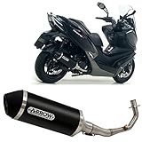 73517ANN + 73018MI arrow tubo de escape completo nocat homologado urban aluminio negro fondo inox negro compatible con kymco xciting 400 i s 2019 2020 mototopgun 73517ann + 73018mi