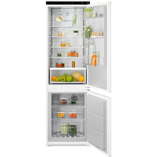 Electrolux Serie 600 Frigorifero Combinato da Incasso, LNT6ME18S0, 249 Litri, TwinTech Total No Frost, MultiFlow, Compressore Inverter Silenzioso, 1780x560x550, Class E, Allarme Porta Aperta, Bianco