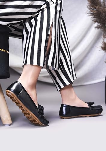 Image of JM LOOKS Women's Loafers with Bow Detail | Stylish Slip-On Flats for Daily Comfort and Stylish