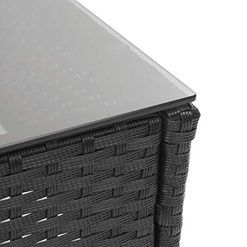 Mendler Poly-Rattan Garnitur HWC-F55, Balkon-/Garten-/Lounge-Set Sofa Sitzgruppe - schwarz, Kissen dunkelgrau – Bild 7