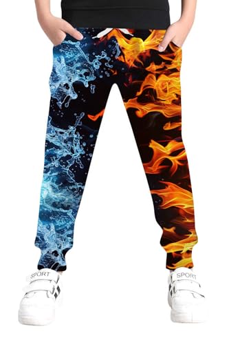 UNICOMIDEA Pants for Boys Size 10-12 3D Printed Novelty Sweatpants Fire' and...