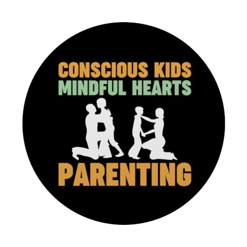 Conscious Kids Mindful Hearts Mindful Parents PopSockets Swappable PopGrip, Black - Image 3