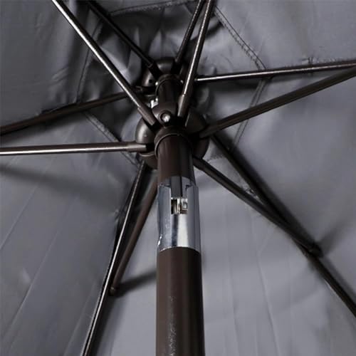 Image of Blissun 7.5 ft Patio Umbrella, Yard Umbrella, Outdoor Market Umbrella with Push Button Tilt Crank, Dark Grey