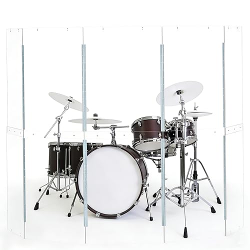 Drum Shield | 5 Paneles 2ft x 5ft | Se convierte en jaula para batería 10ft x 5ft | Bisagras de acero inoxidable de longitud completa preinstaladas. Para práctica y presentación. miniatura 2