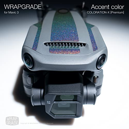 Image of WRAPGRADE Partial Skin Stickers for DJI Mavic 3 / Mavic 3 Classic Accent Color (Coloration-X)
