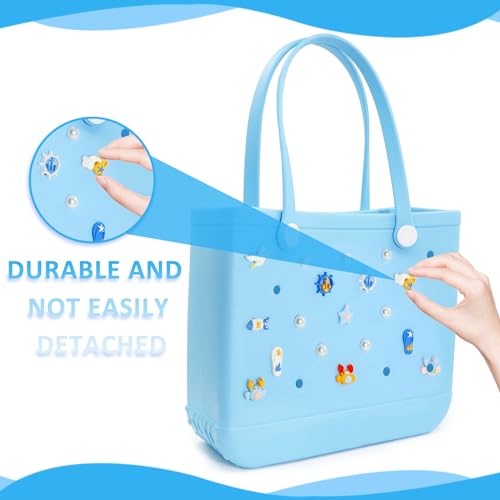 Accessories for Bogg Bag, Summer Ocean Decoration for Bogg Bag Charms, Compatible with Women Rubber Beach Bag Tote Handbag, 19 Pcs3