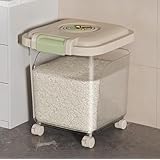 CokBlu 透明大容量米箱 防虫・防潮・密封機能付き米盒/米柜 免洗米対応 小麦粉・米粉収納可能 キッチン用収納容器 防漏・乾燥保持・鮮度維持 クリーニング簡単 多目的储物収納箱​ (透明な窓,10L)