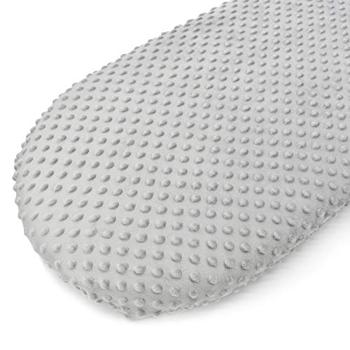 Bassinet Sheets, Soft and Strechy Minky Bassinet Fitted Sheet, Bedside Sleeper Cover, Universal Sheets, Cradle Sheets for Bassinet Pad/Mattress (Gray)