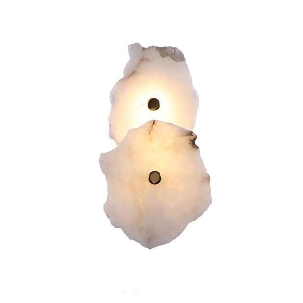 Modern White Alabaster Wall Sconce Mid Century Natural Stone Wall Light