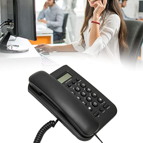 Teléfono de escritorio cableado con altavoz y ID de llamada miniatura 4