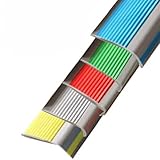 Protectores de borde de escalera autoadhesivos, diseño en forma de L. Antideslizante y resistente al desgaste, fácil instalación, adecuado for escaleras interiores/exteriores.(Red-A)