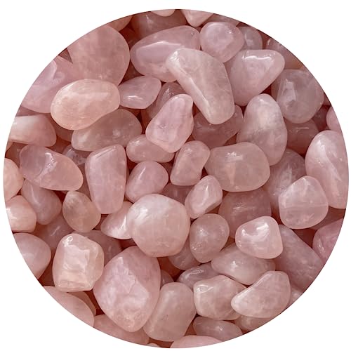 Image of 1 /2 LB Rose Quartz Tumbled Stones, Polished Rose Quartz Gemstone, Rose Quartz Healing Crystals (Rose Quartz)
