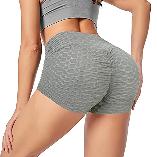 Jaaytct TIK TOK Leggings Shorts for Women, Scrunch Yoga Booty Shorts,High Waist Workout Shorts,Butt Lifting Leggings (Grey, XL, x_l)