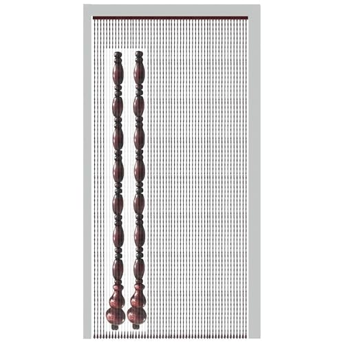 45 Hilos Cortinas Cuentas, Madera Colgante Cortinas de Cuentas, Divisor Paneles Cortina Puerta para Puerta Restaurante Ingreso Salón Tabique Armario Café, Rojo (Tamaño : 90x200cm/35.4x78.7in)