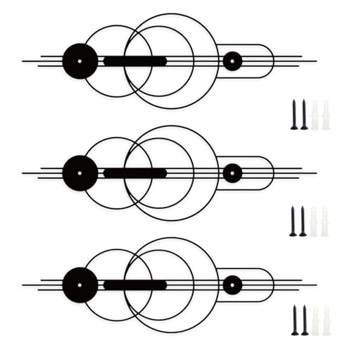 Bofanze 3 Piezas Decoración de Pared Abstracta Negro de Metal