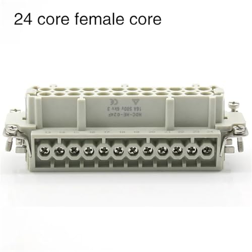 Conector rectangular HDC-HE 24 núcleos hembra 16A 500V miniatura 2