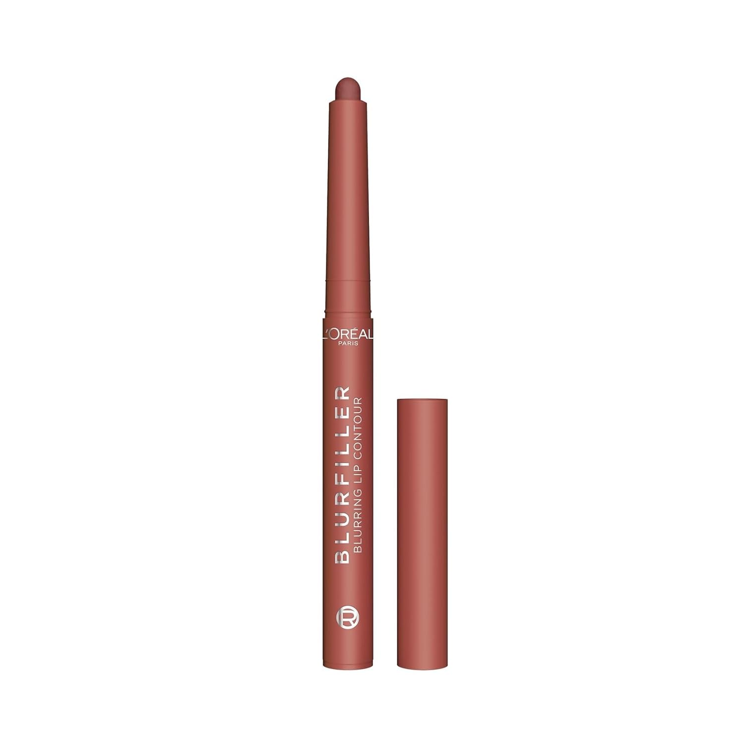 L'Oréal Paris Contorno Labbra, Labbra Naturalmente Definite e Rimpolpate, Applicatore Scorrevole, Formula Morbida e Modulabile, Blurfiller Crayon, Tonalità: 490 Brown Caramel