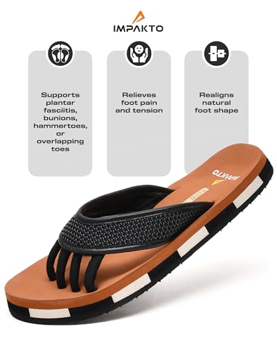 Image of Impakto 5 Finger Slippers for Men | Lightweight & Flexible Flip Flop | Toe-Alignment & Quick Drying | Skid-Resistant & Comfortable Bouncy Sole | Summer Chappal for Indoor & Outdoor